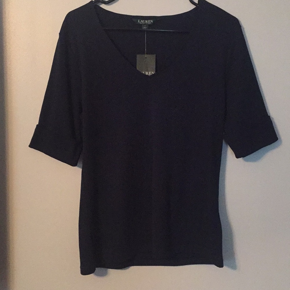 RALPH LAUREN V-Neck 3/4 Sleeve Shirt